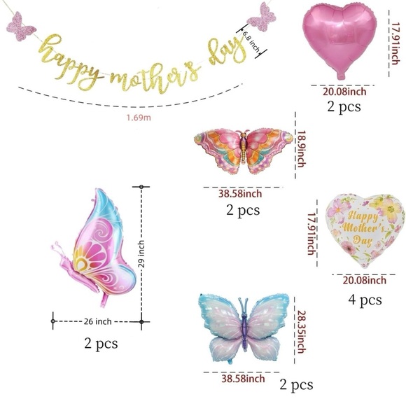 16" Best Mom Ever Balloons Set Happy Mother's Day Balloon Set - Picture 2 of 6